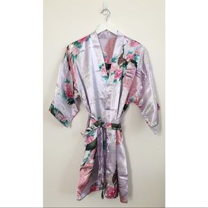 Floral Bridesmaid Robe in Purple